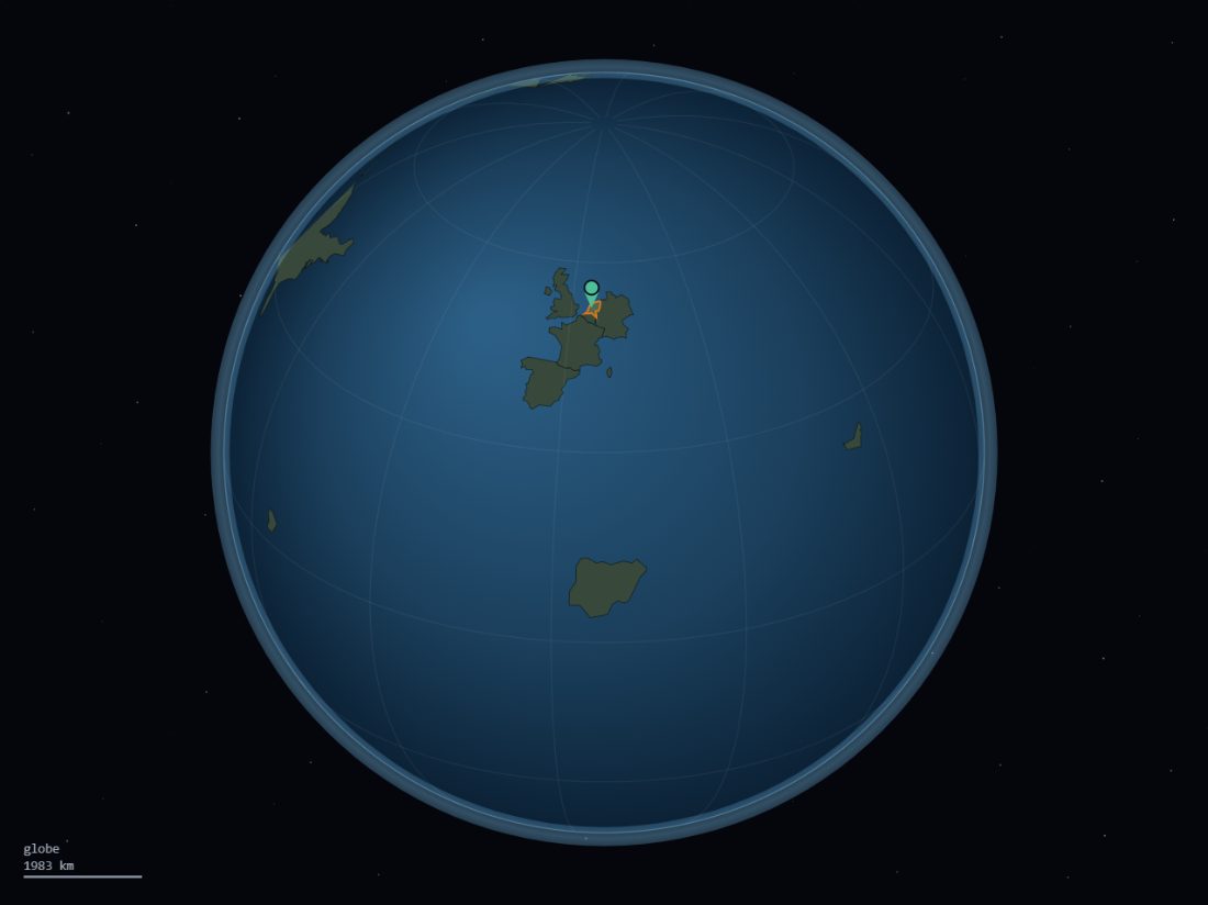 The world map on the trading floor with the countries you have opened